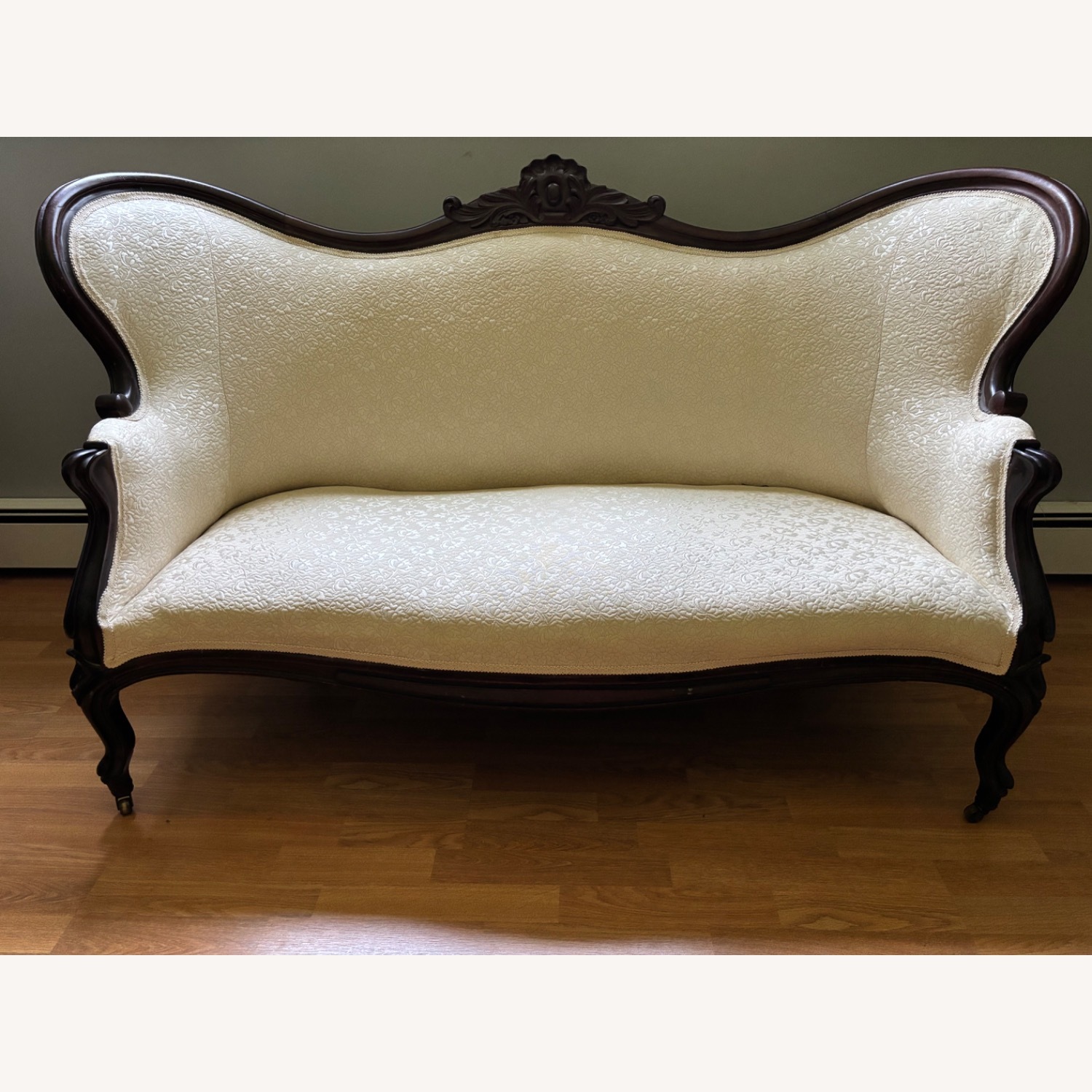 Vintage/Antique Finds White Fabric Loveseat - image-2