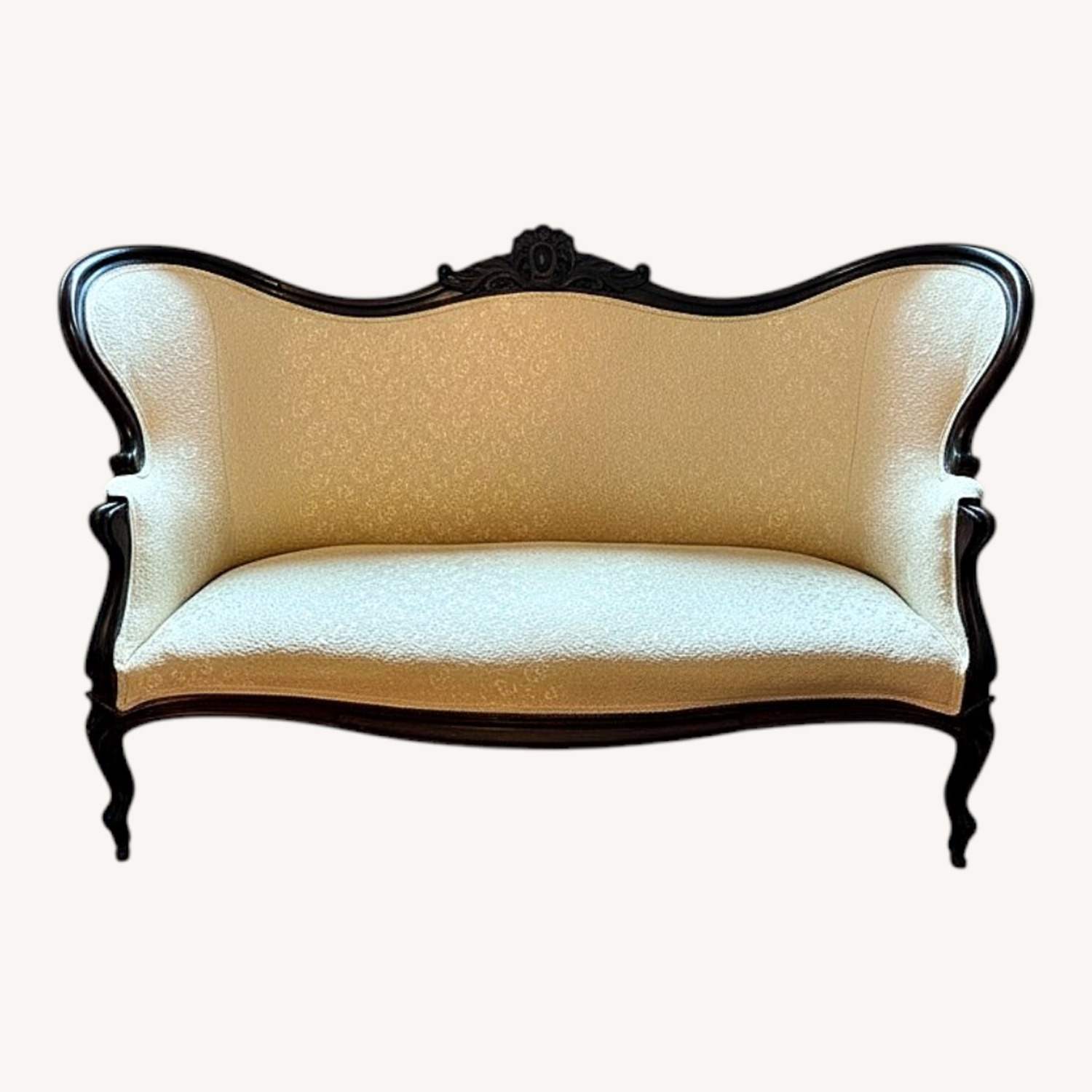 Vintage/Antique Finds White Fabric Loveseat - image-0