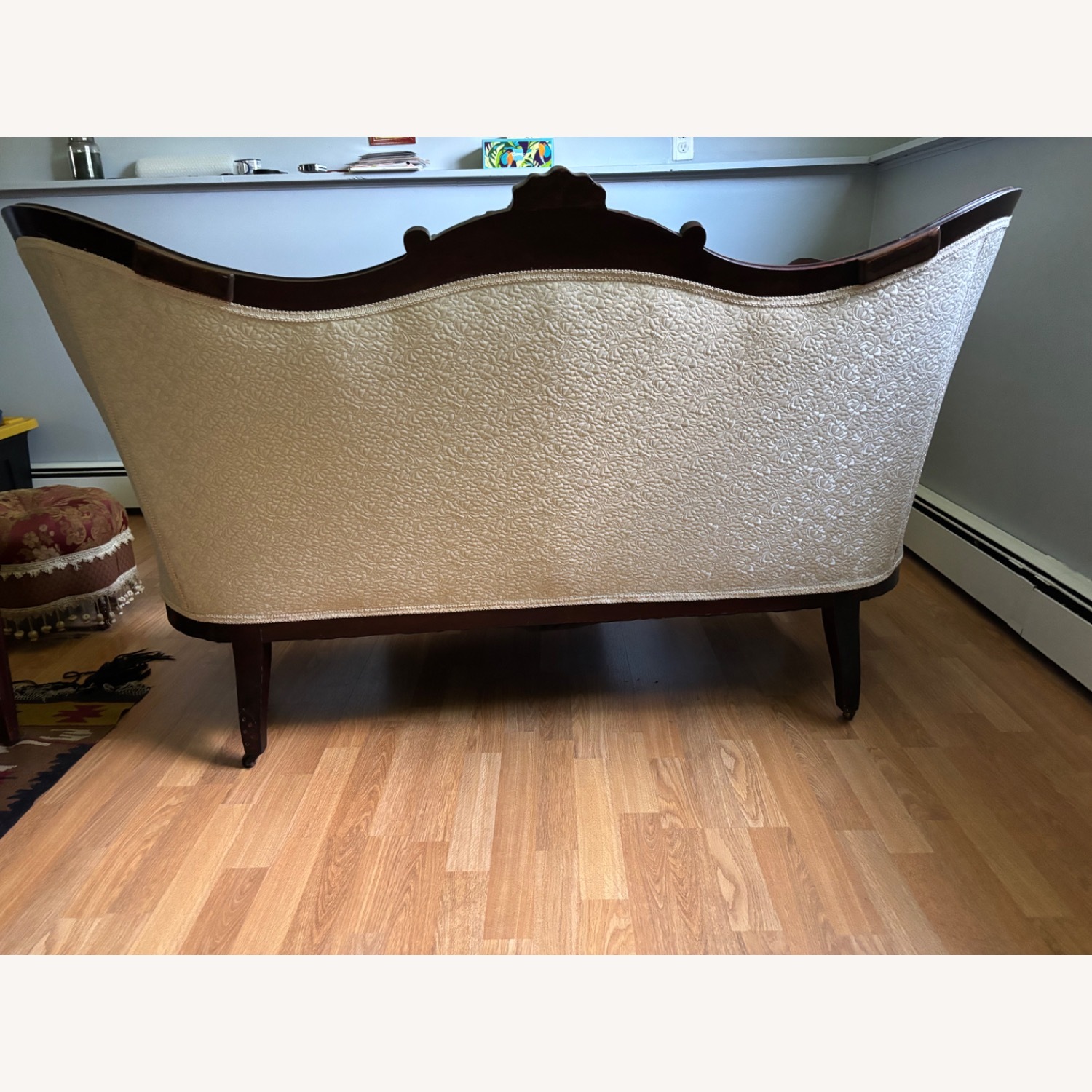 Vintage/Antique Finds White Fabric Loveseat - image-3