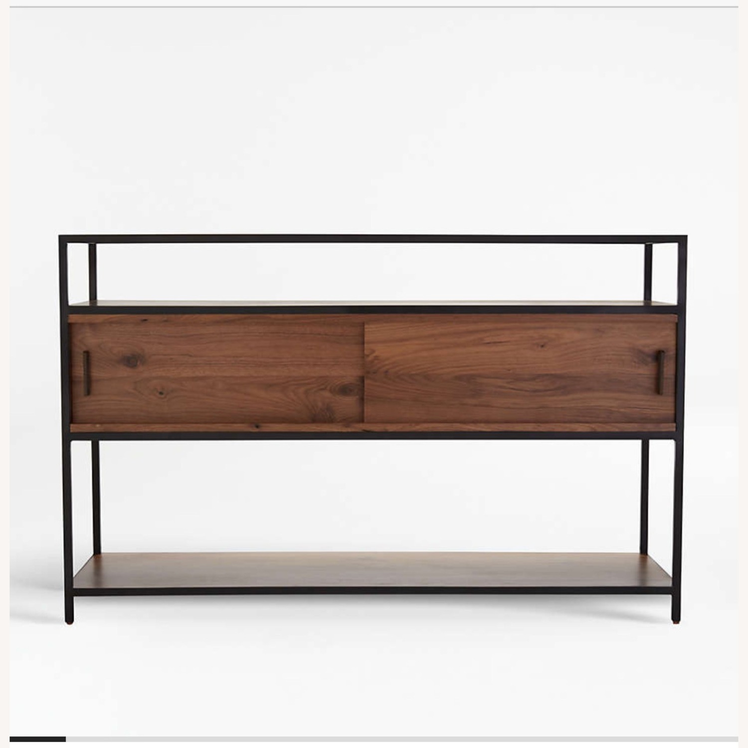 Crate & Barrel Knox Black Trim and Walnut 56" TV Stand - image-1