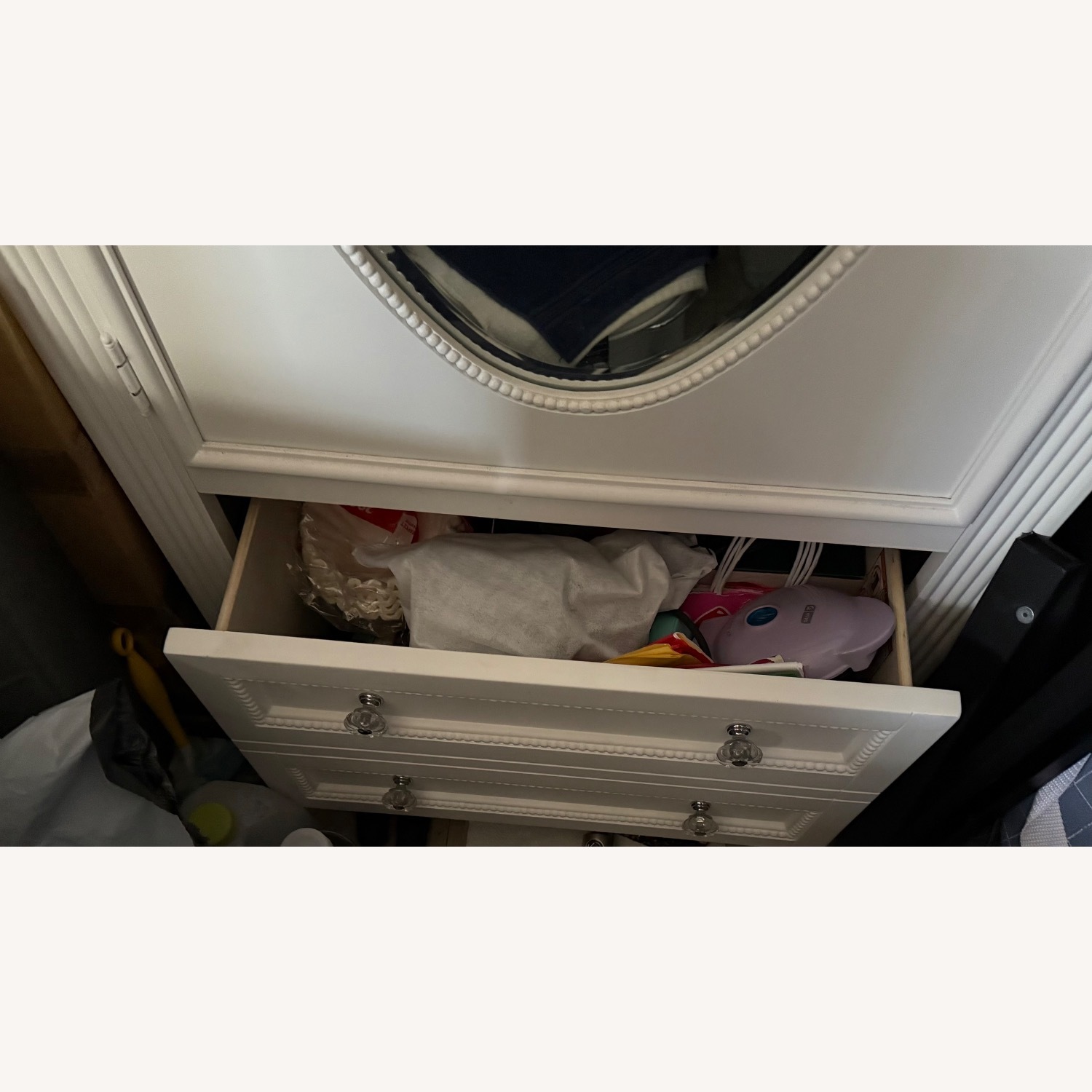 Bob's Discount Furniture Madelyn White Wardrobe with Drawer - image-3