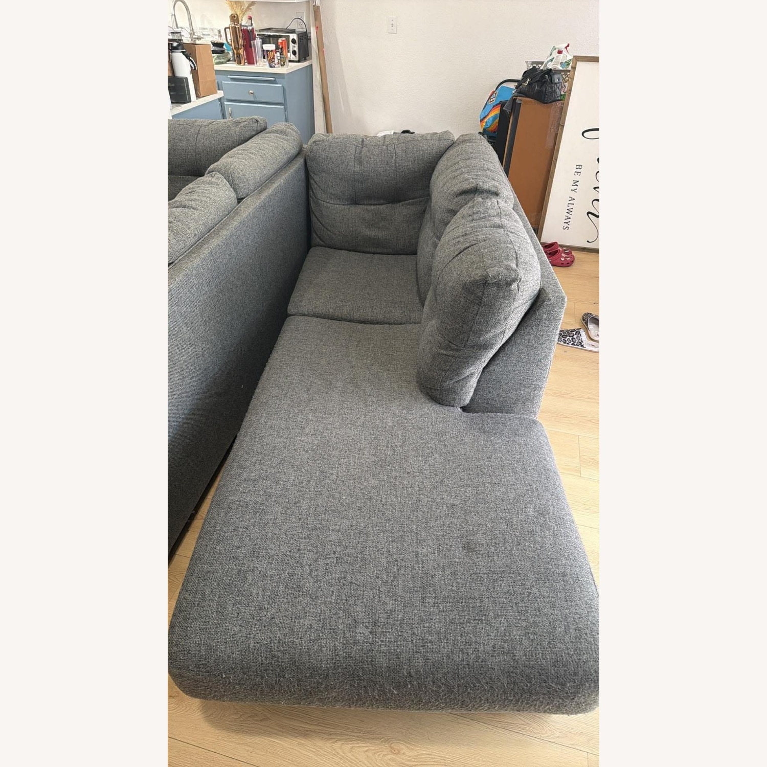 Living Spaces Dark Gray Fabric 2 Piece Sectional - image-3
