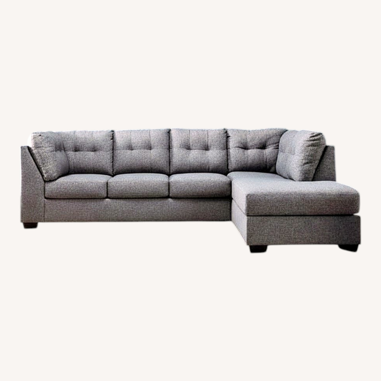Living Spaces Dark Gray Fabric 2 Piece Sectional - image-0