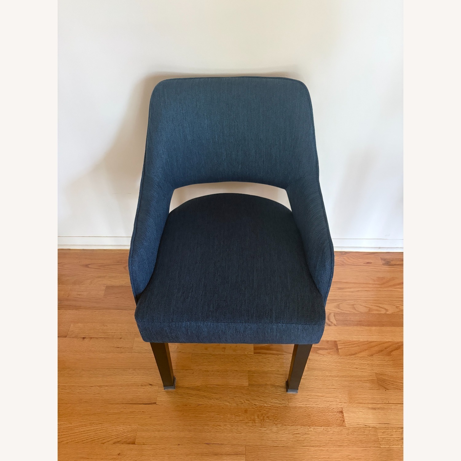 Blue Linen Dining Chairs (4) - image-1