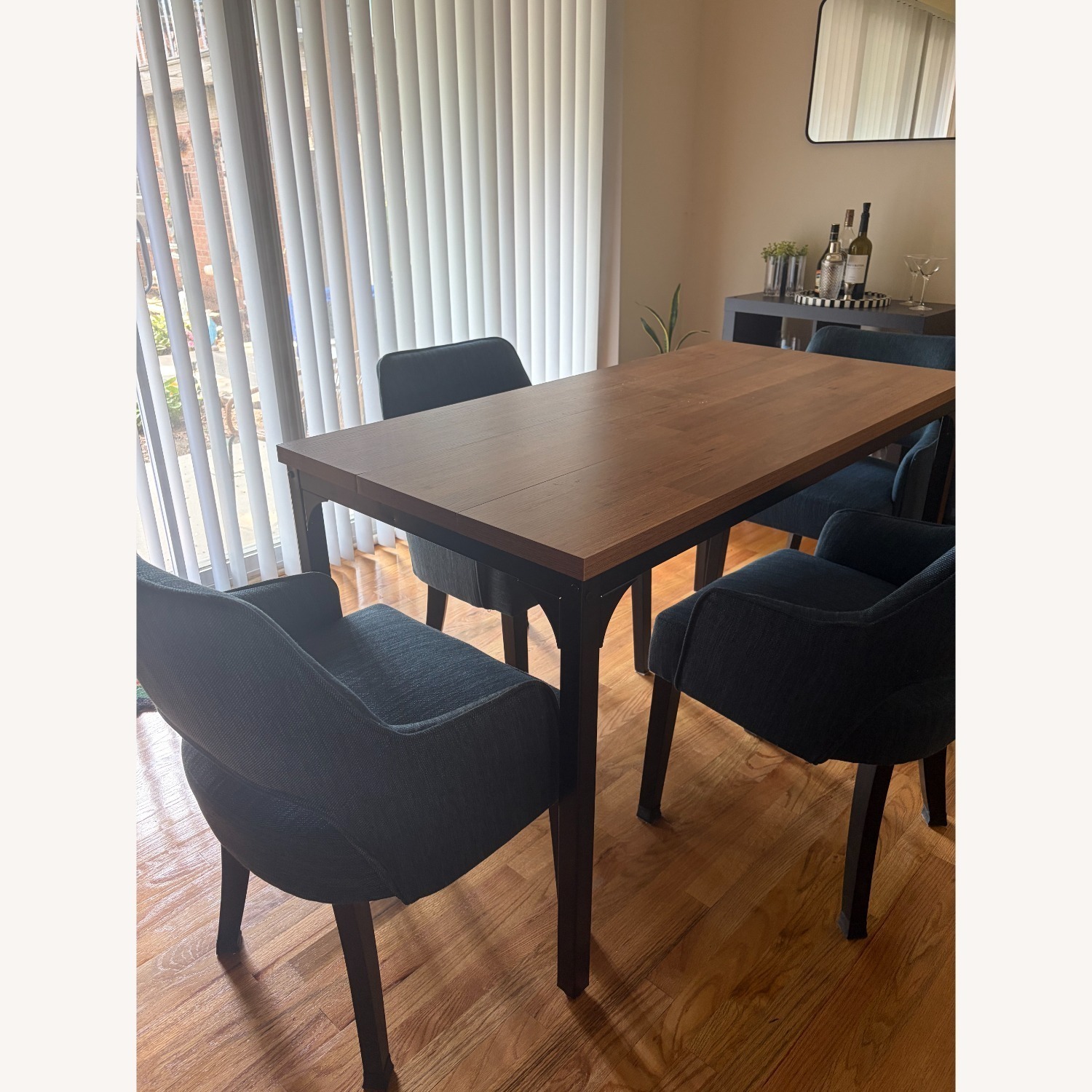 Blue Linen Dining Chairs (4) - image-2