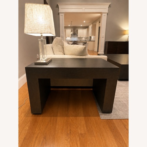 Used Arhaus Dark Brown Wood Side Table for sale on AptDeco