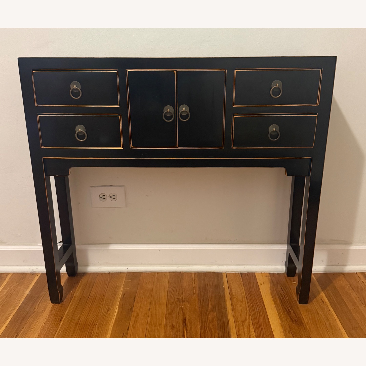Solid Wood/Black Lacquer Side/Accent Table - image-2