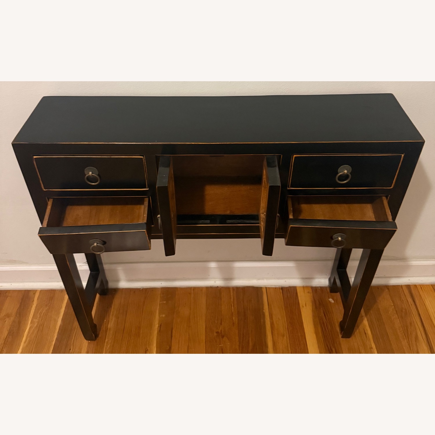 Solid Wood/Black Lacquer Side/Accent Table - image-8