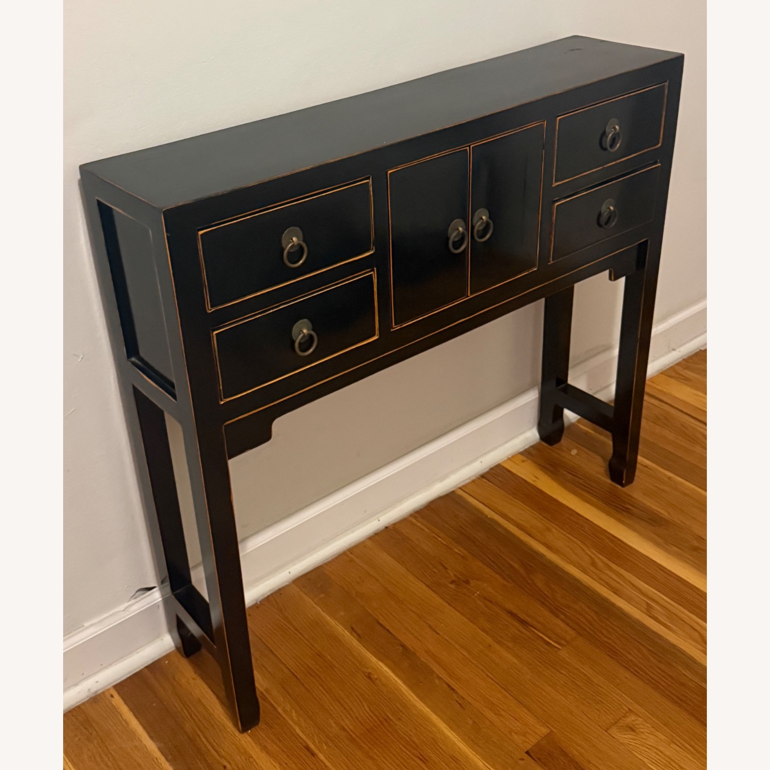 Solid Wood/Black Lacquer Side/Accent Table - image-3