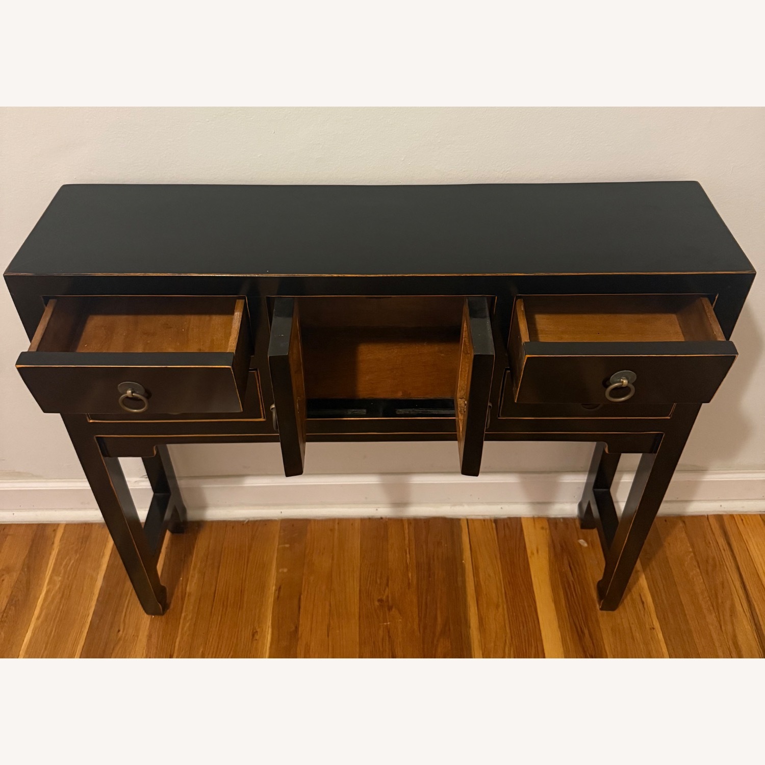 Solid Wood/Black Lacquer Side/Accent Table - image-7