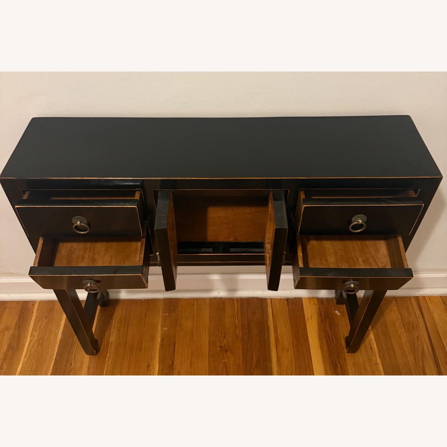 Solid Wood/Black Lacquer Side/Accent Table - image-6