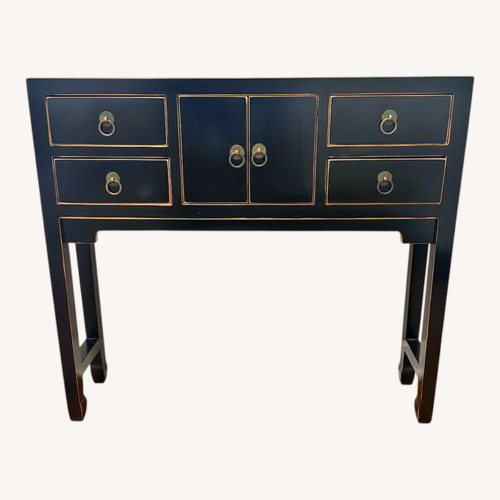 Used Solid Wood/Black Lacquer Side/Accent Table  for sale on AptDeco