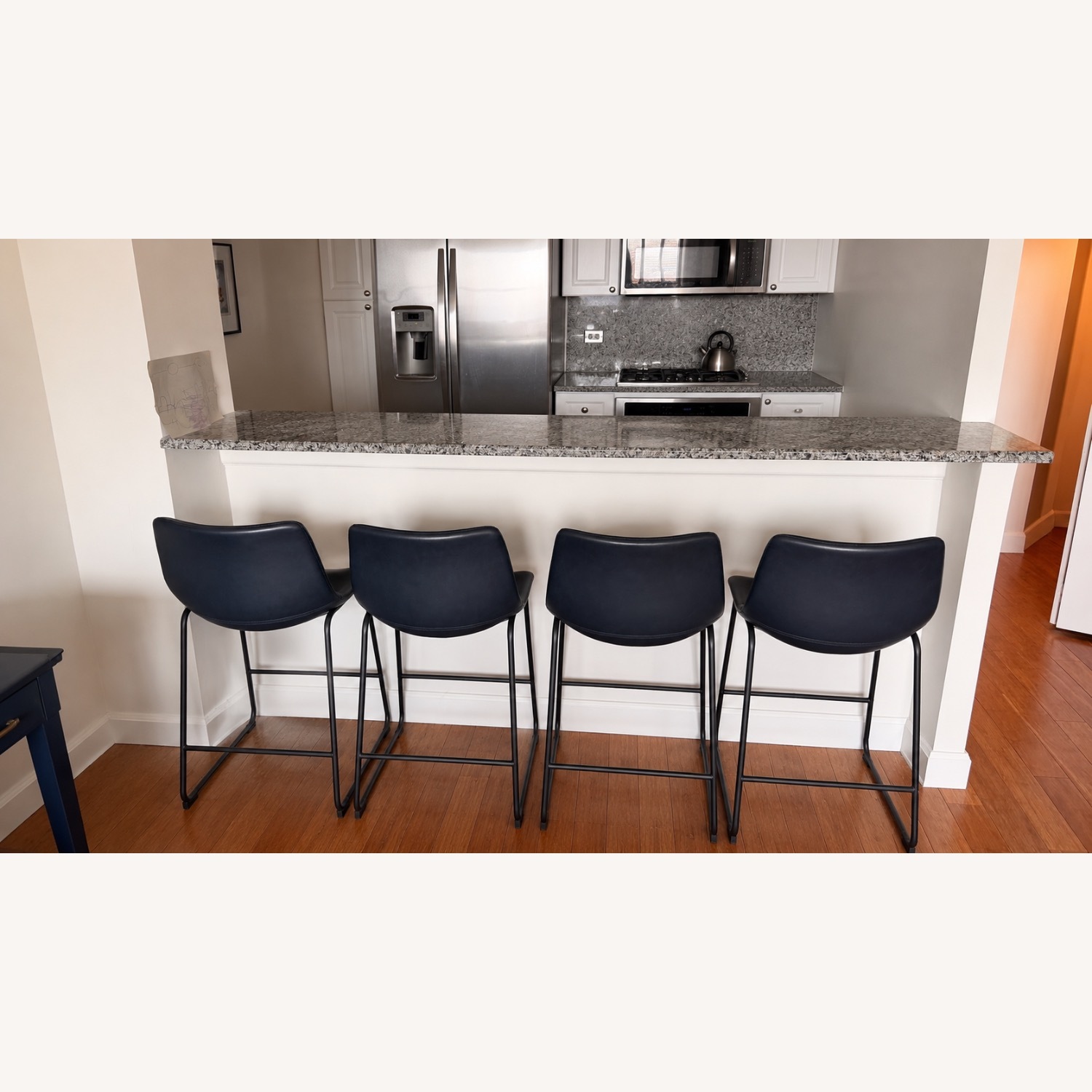 Walker Edison Blue Stools (4) - image-2