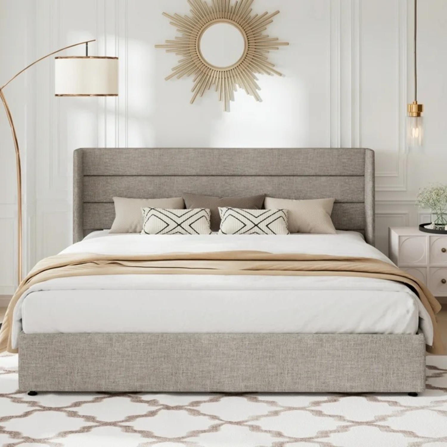 King Size Lift Up Platform Storage Bed Frame - image-3