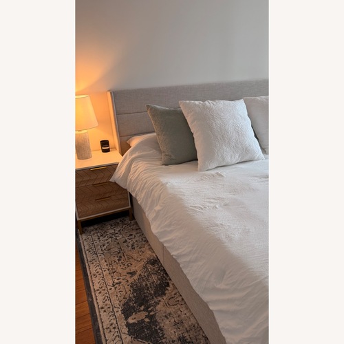 Used King Size Lift Up Platform Storage Bed Frame for sale on AptDeco