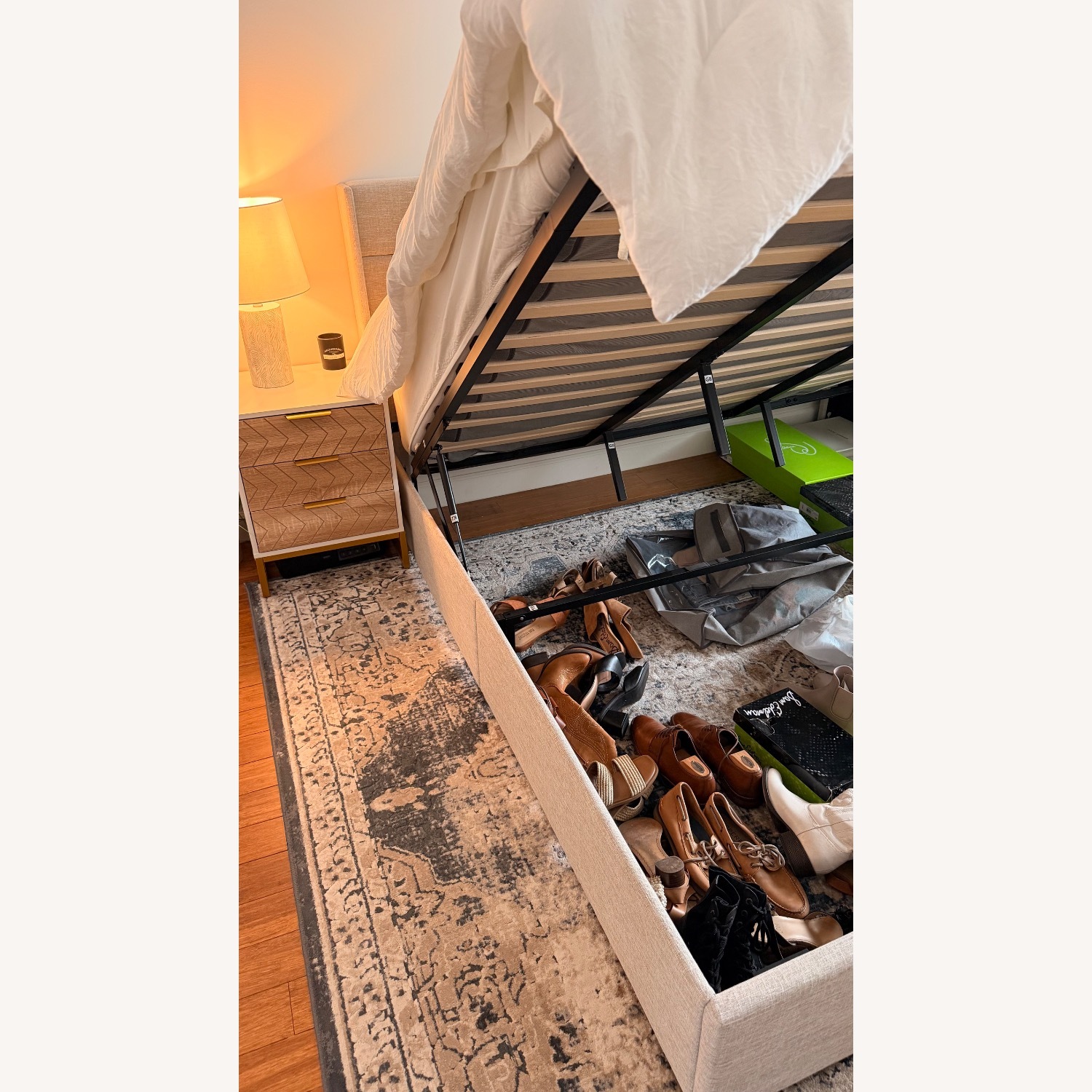King Size Lift Up Platform Storage Bed Frame - image-2