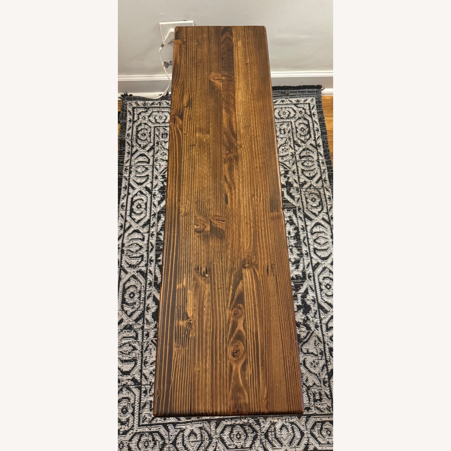 Vintage/Antique Finds Dark Brown Wood Bench - image-4