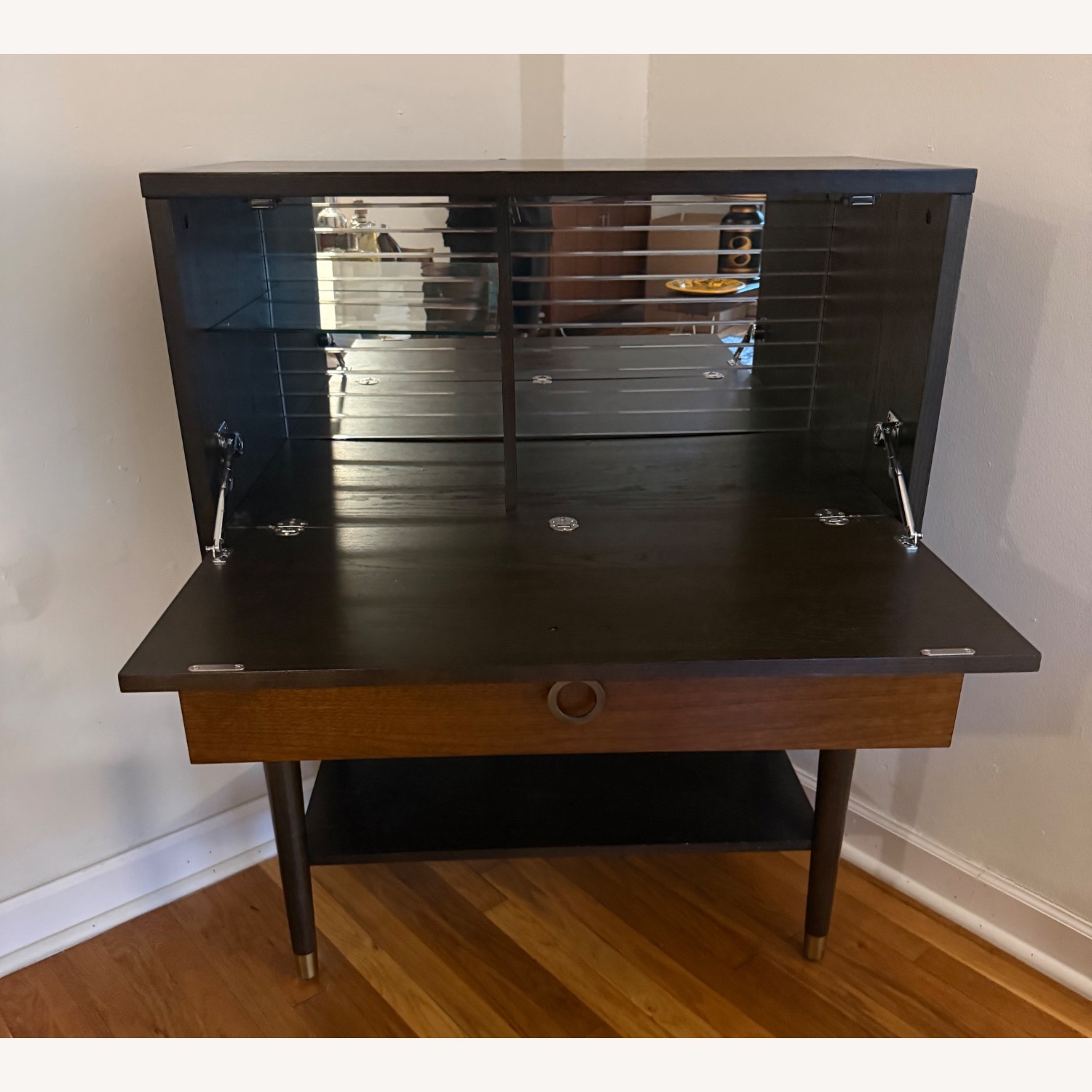 Dark Brown Wood Bar Cart - image-5