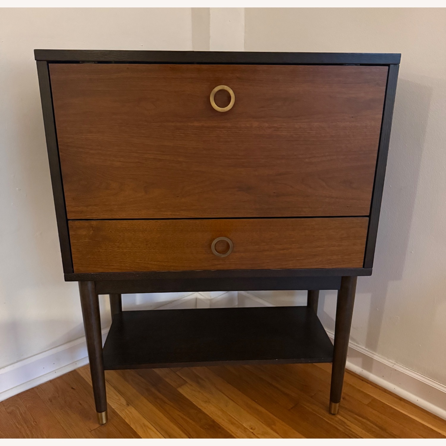 Dark Brown Wood Bar Cart - image-1