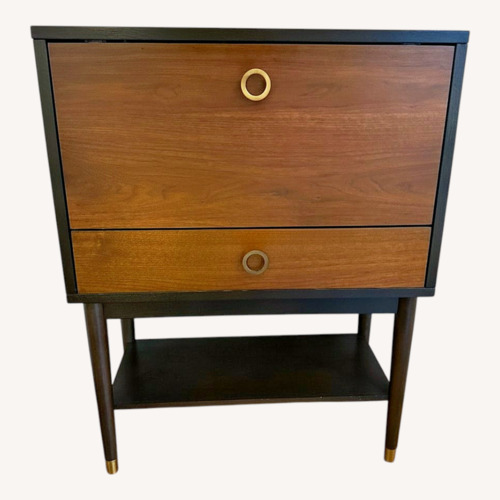 Used Dark Brown Wood Bar Cart for sale on AptDeco