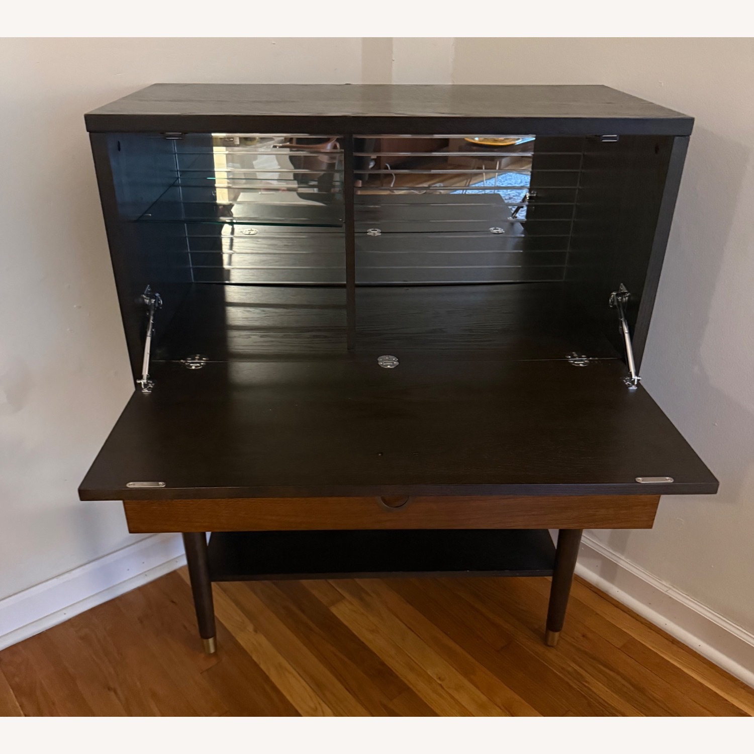 Dark Brown Wood Bar Cart - image-6