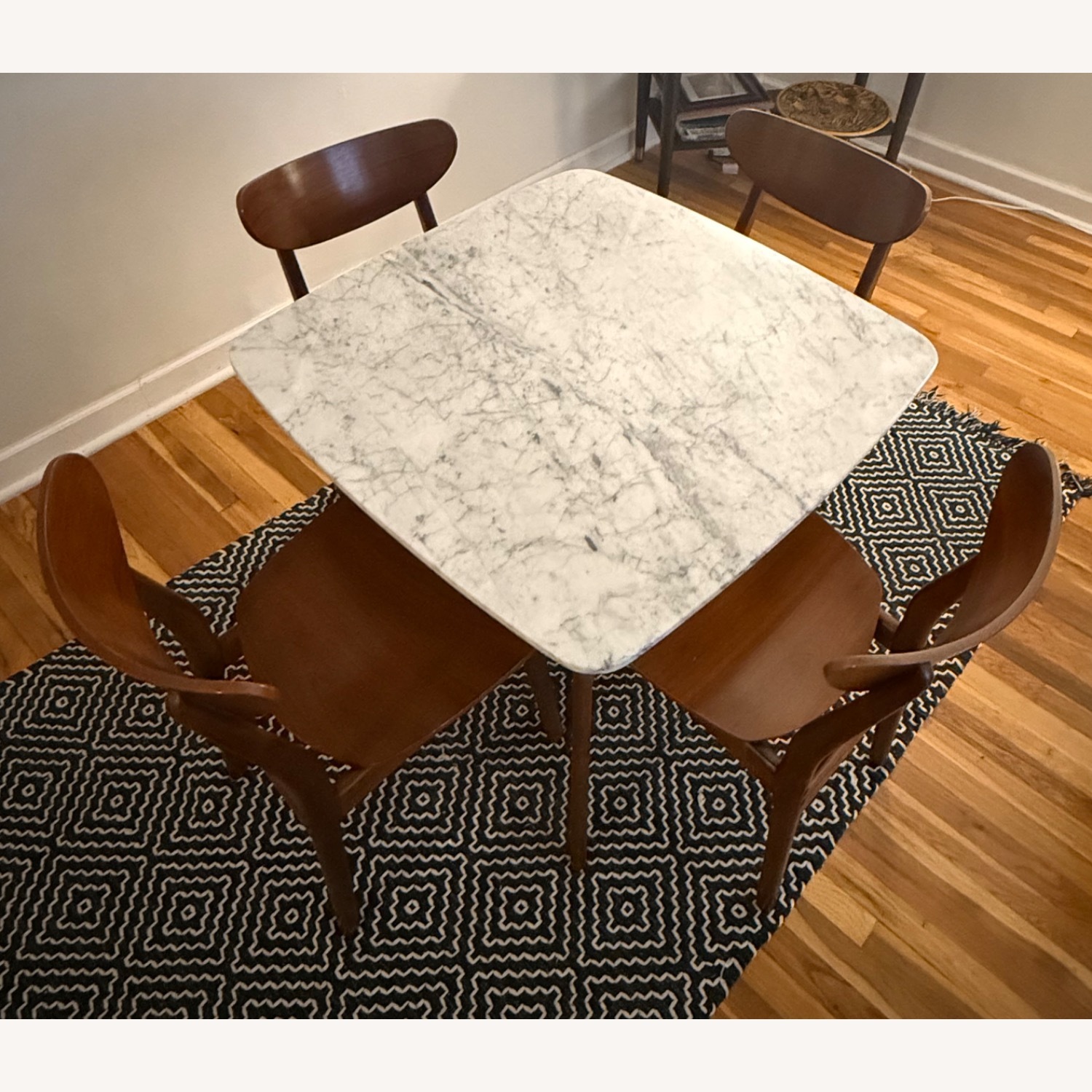 Dark Brown Marble Dining Set - image-3