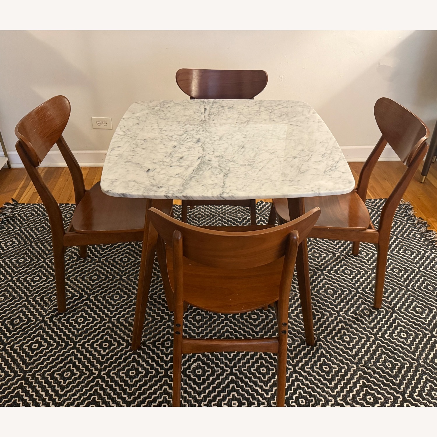 Dark Brown Marble Dining Set - image-4