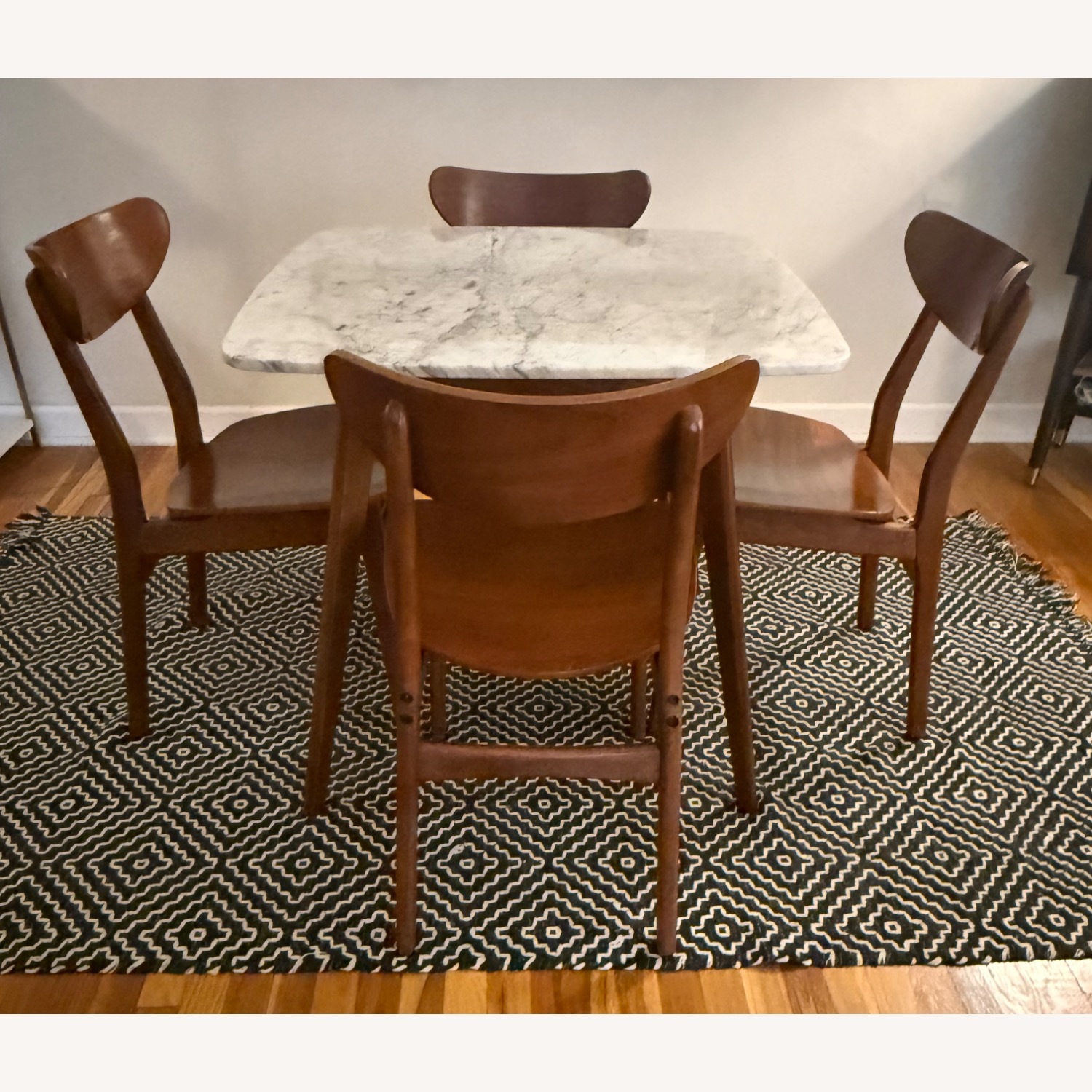 Dark Brown Marble Dining Set - image-2