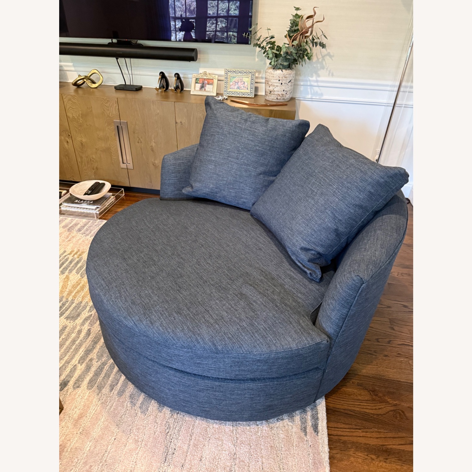 Crate & Barrel Tillie Deep Swivel Chair - image-3