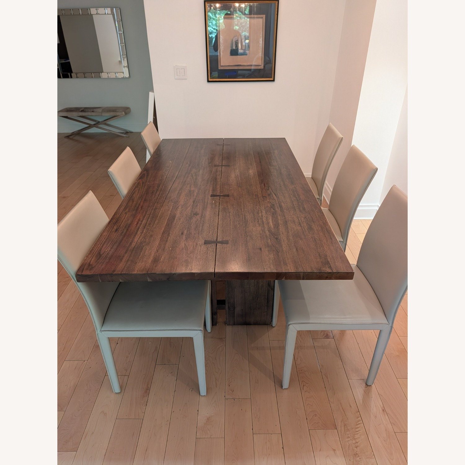 Crate & Barrel Monarch Dark Brown Wood Dining Table - image-3