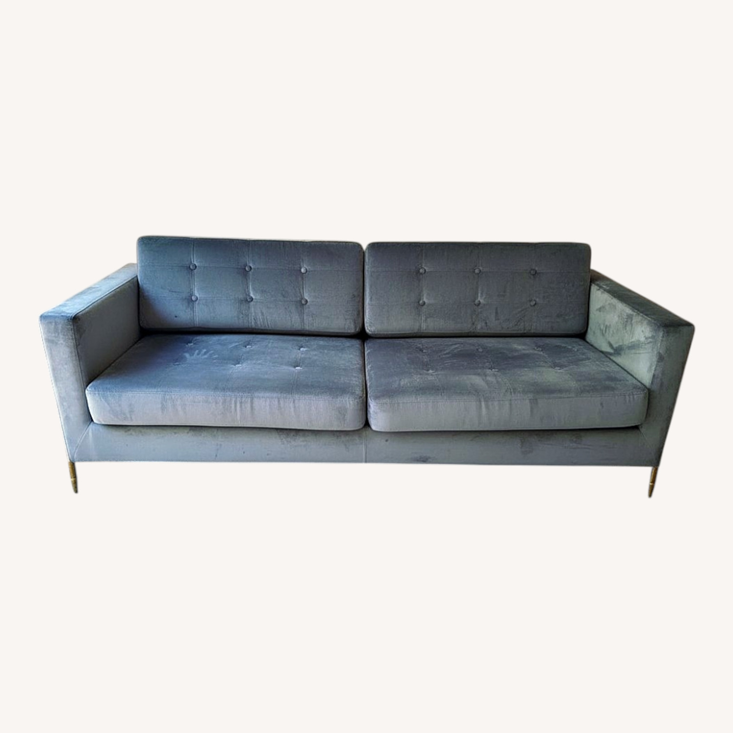 Brooklyn Space Blue Velvet 3+ Seater Sofa - image-0
