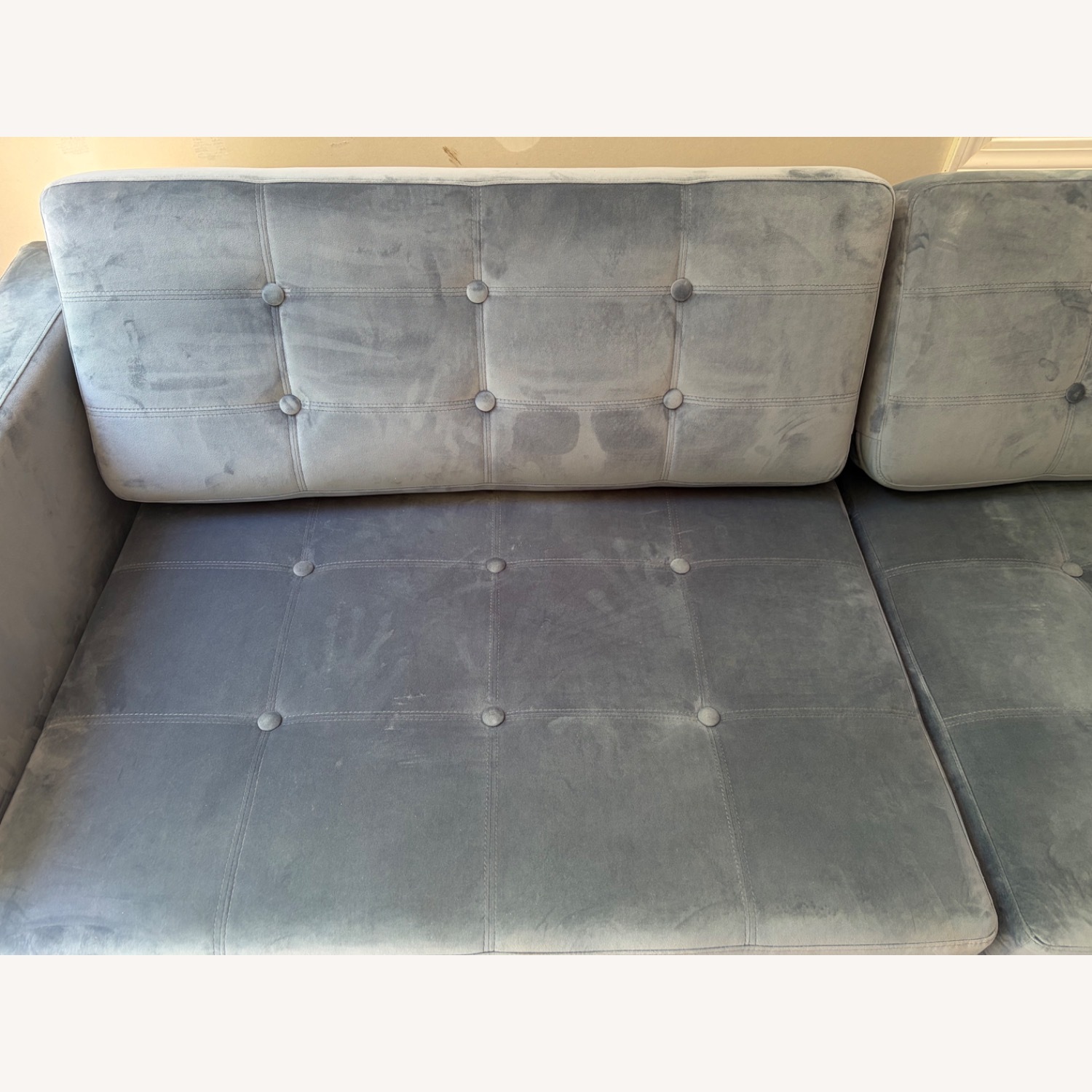Brooklyn Space Blue Velvet 3+ Seater Sofa - image-5