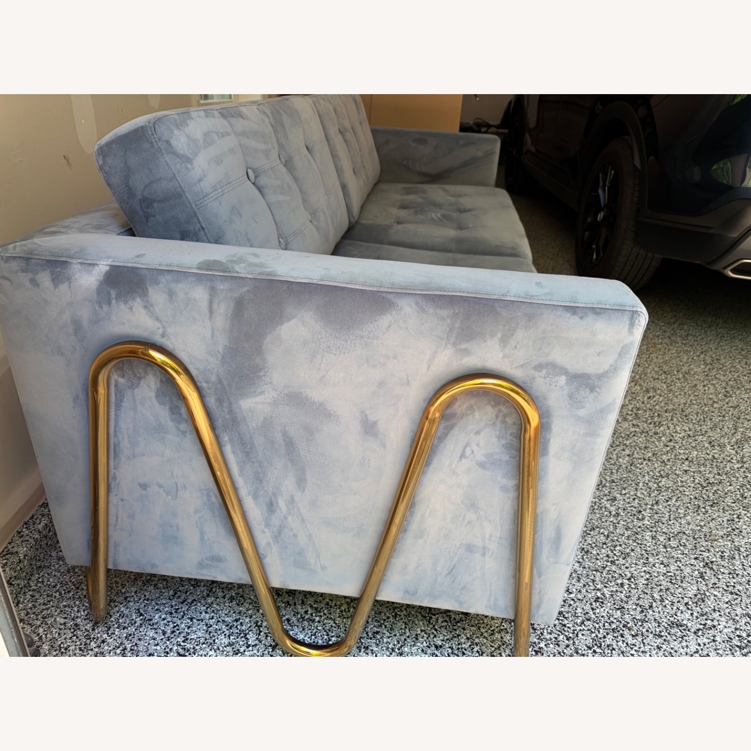 Brooklyn Space Blue Velvet 3+ Seater Sofa - image-3