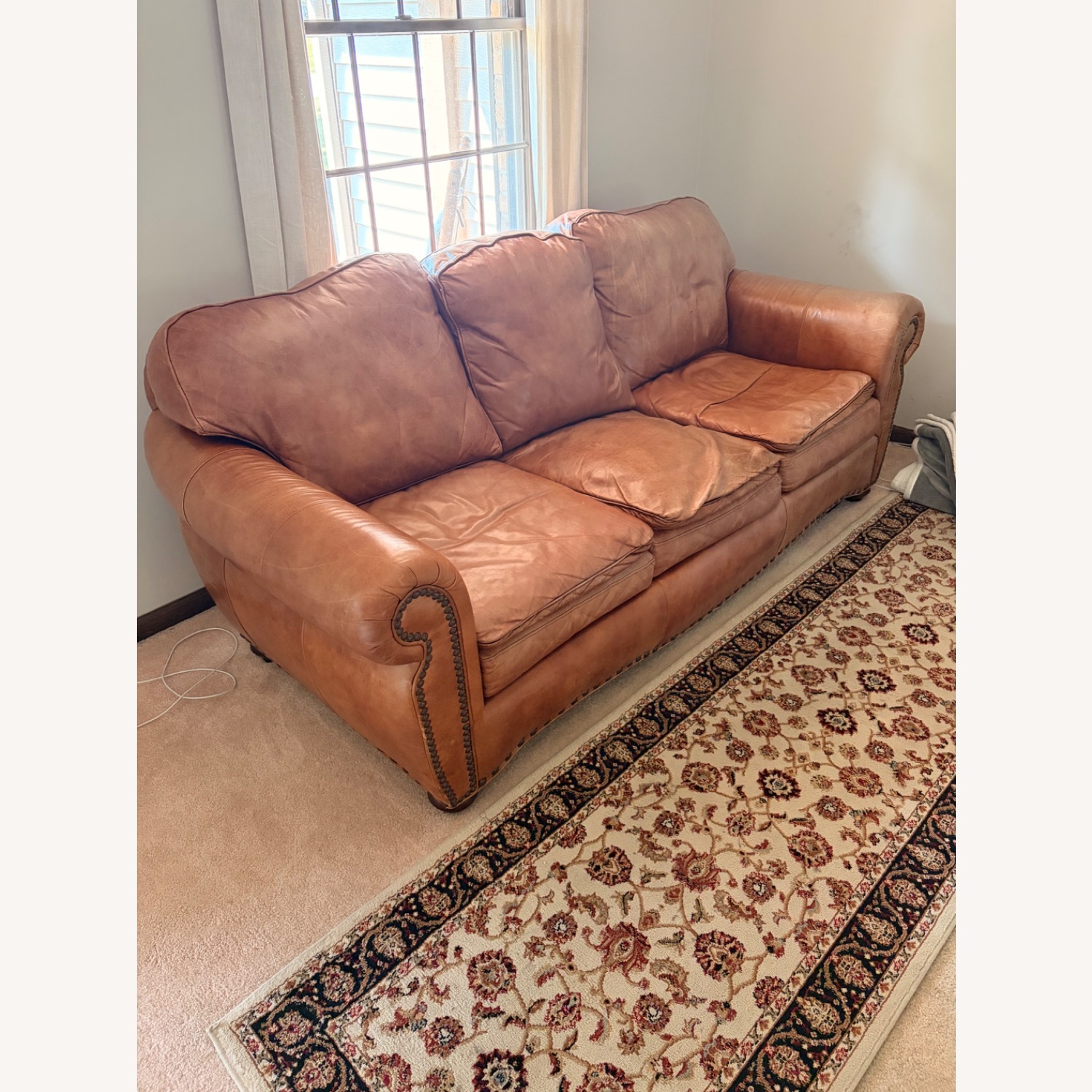 Classic Brown Leather Sofa - image-2