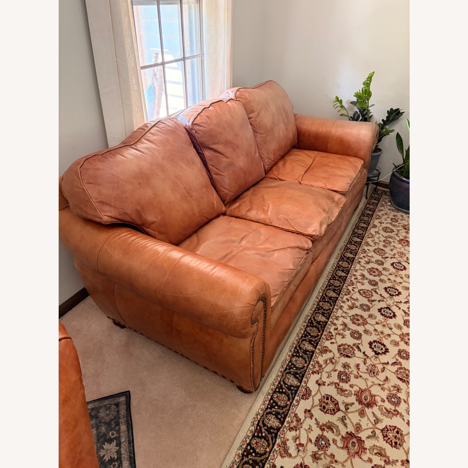Classic Brown Leather Sofa - image-3