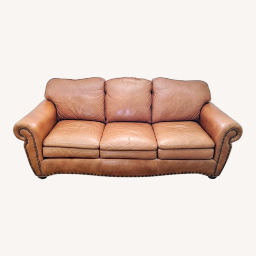 Used Classic Brown Leather Sofa for sale on AptDeco