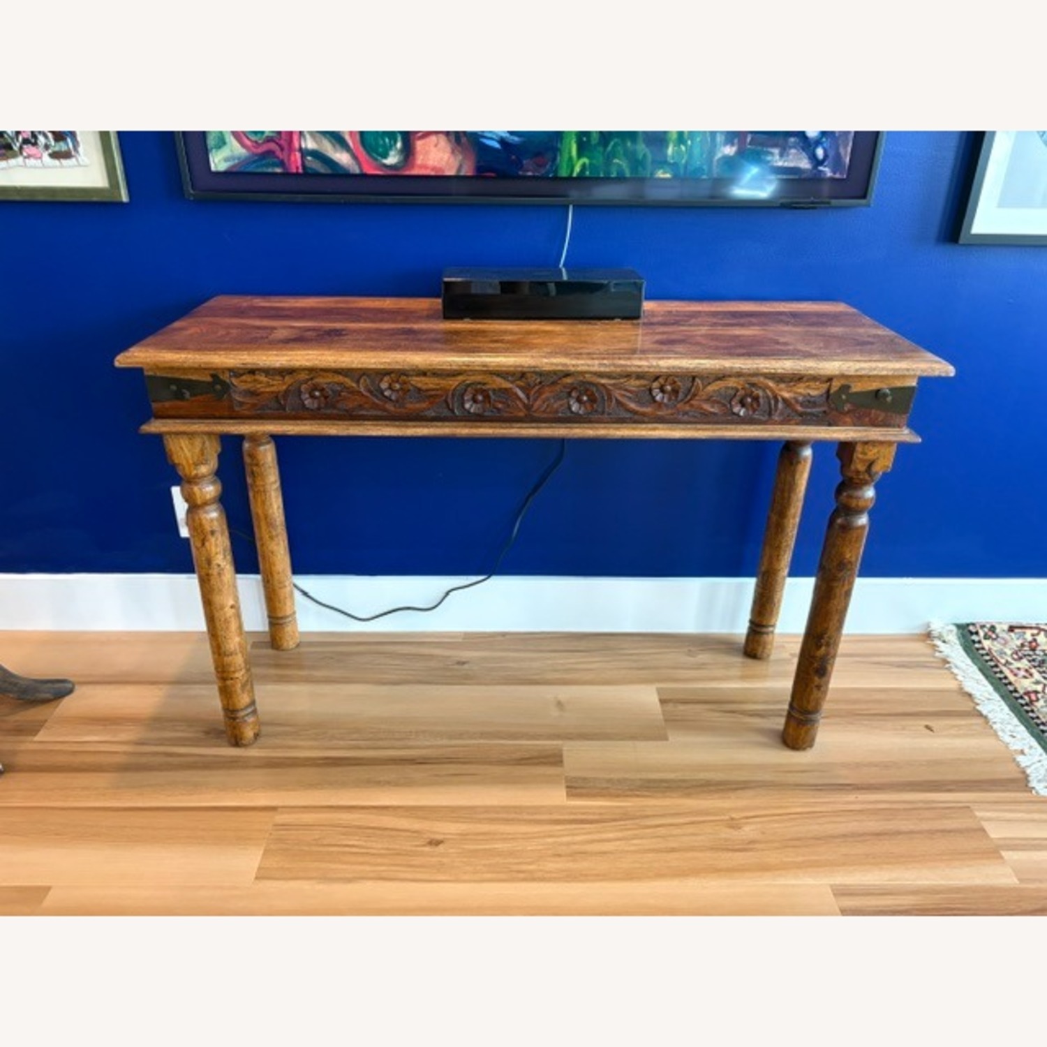 Vintage/Antique Finds Carved Wood Console Table - image-2