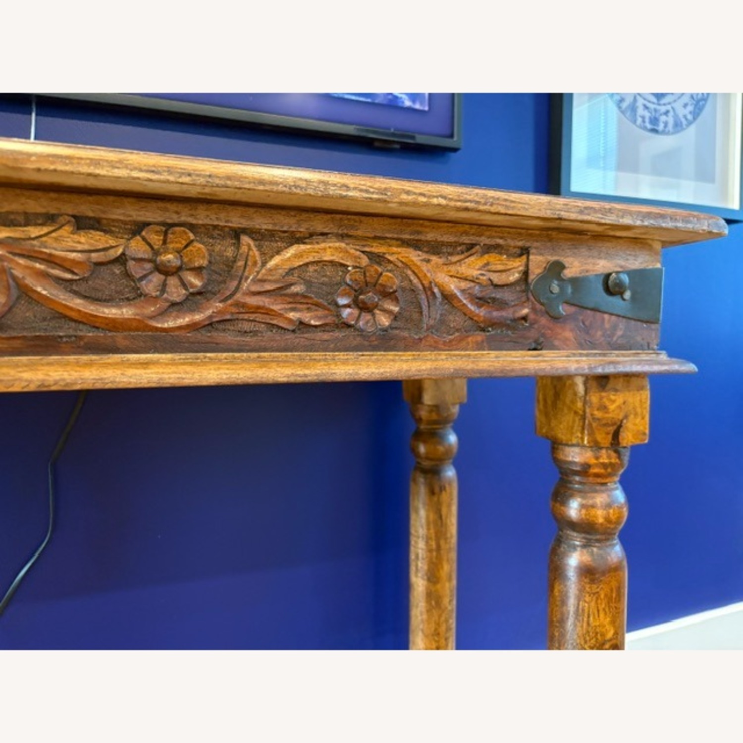 Vintage/Antique Finds Carved Wood Console Table - image-1