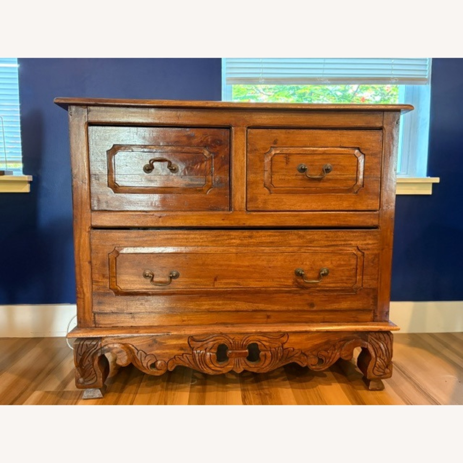 Carved Wooden Chest - image-1