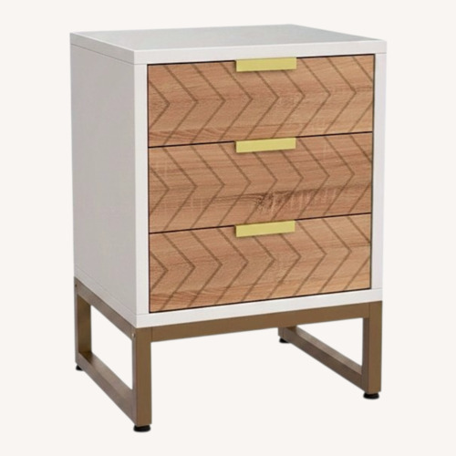 Used Tribesigns White and Gold Nightstands for sale on AptDeco