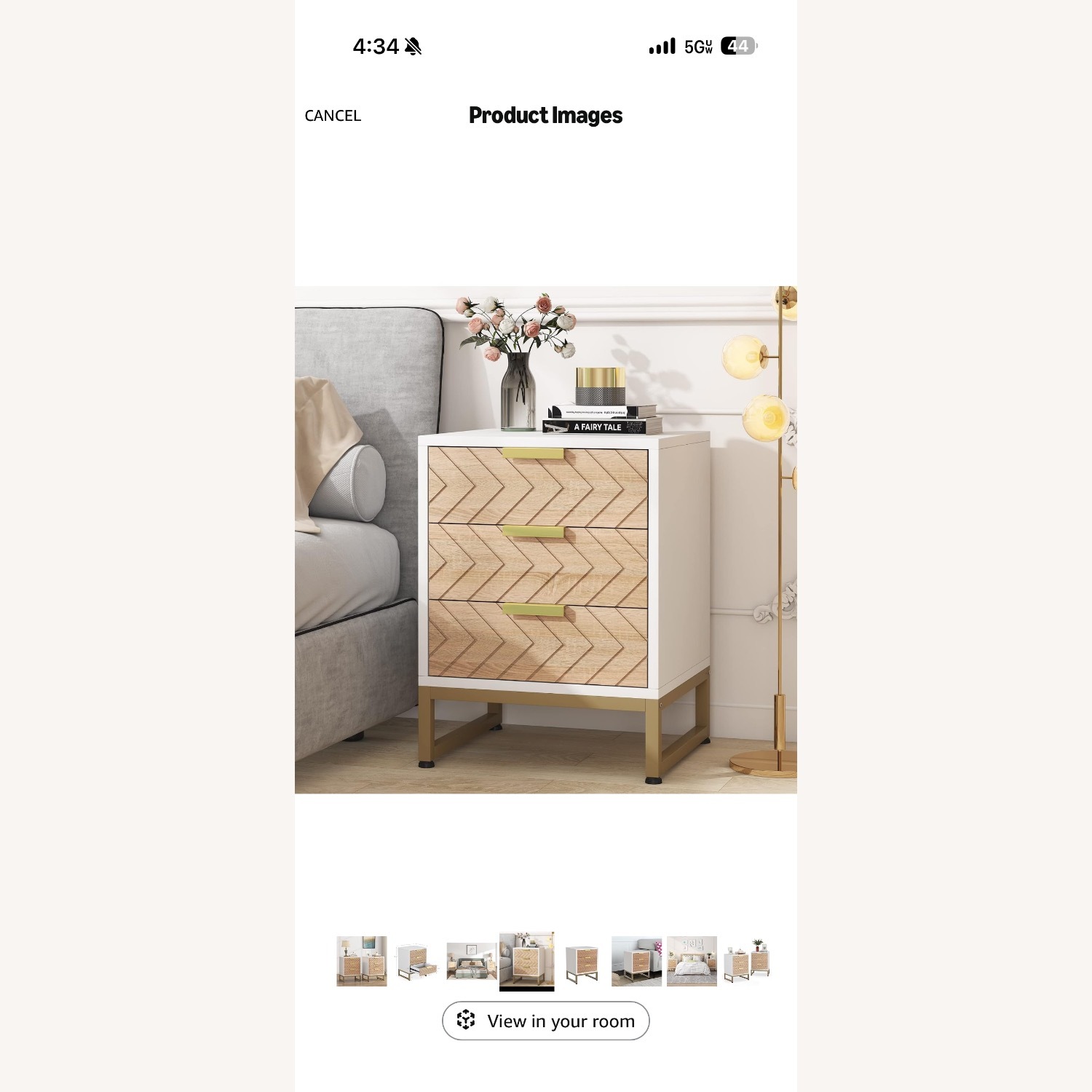 Tribesigns White and Gold Nightstands - image-4