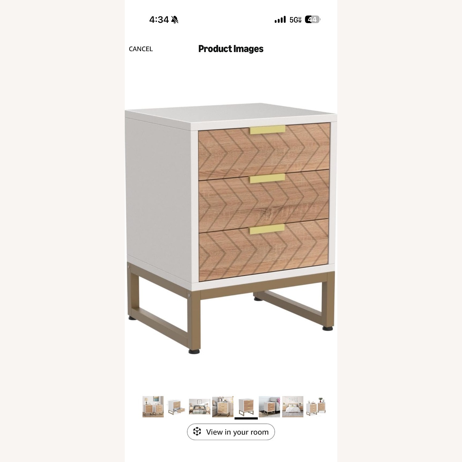 Tribesigns White and Gold Nightstands - image-3