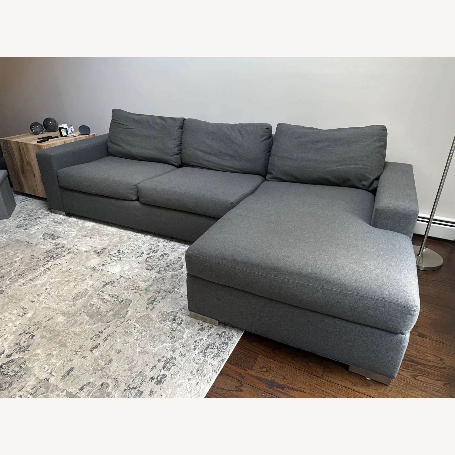 Ethan Allen Dark Gray Fabric 2 Piece Sectional - image-0
