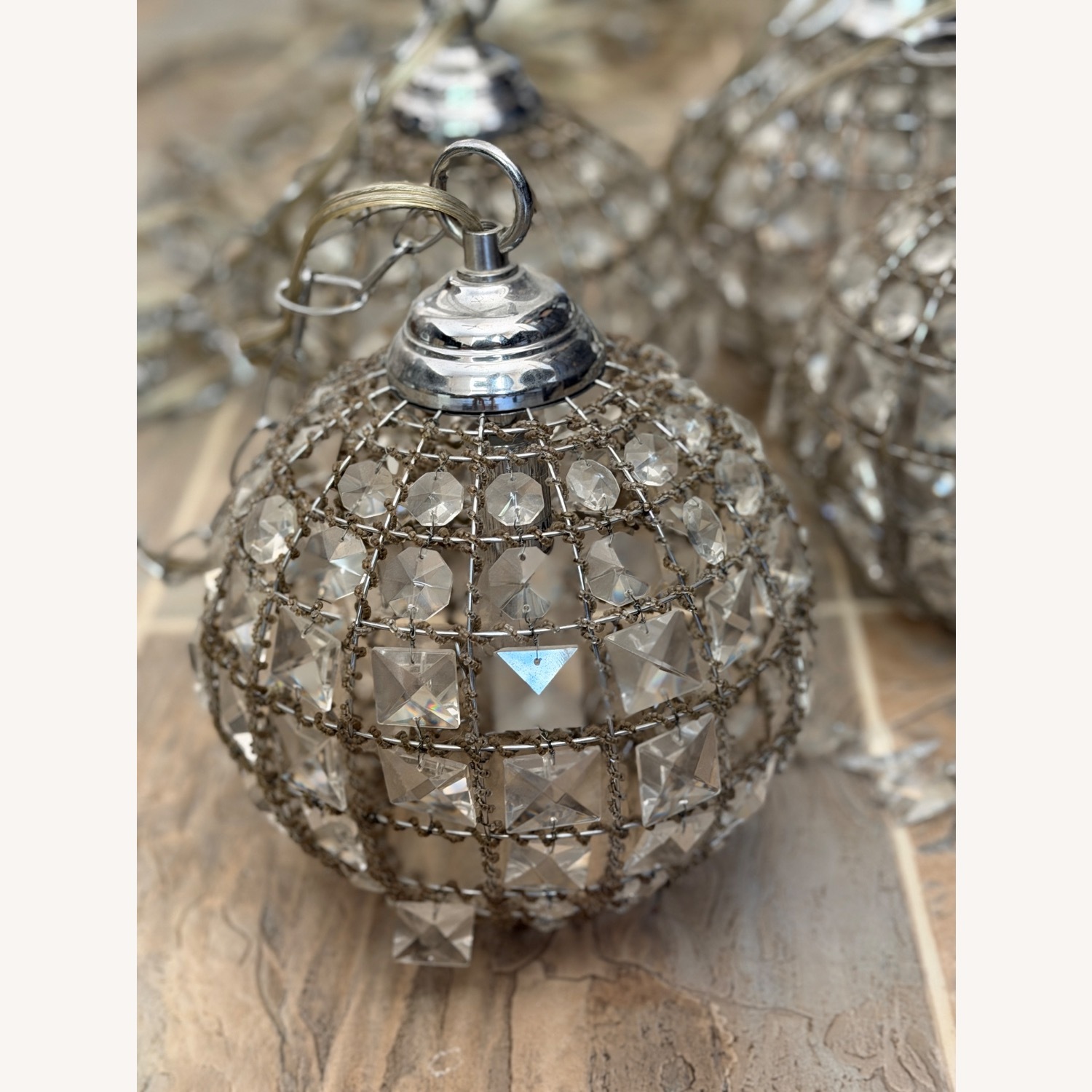 Four Crystal Swag Pendants - image-2