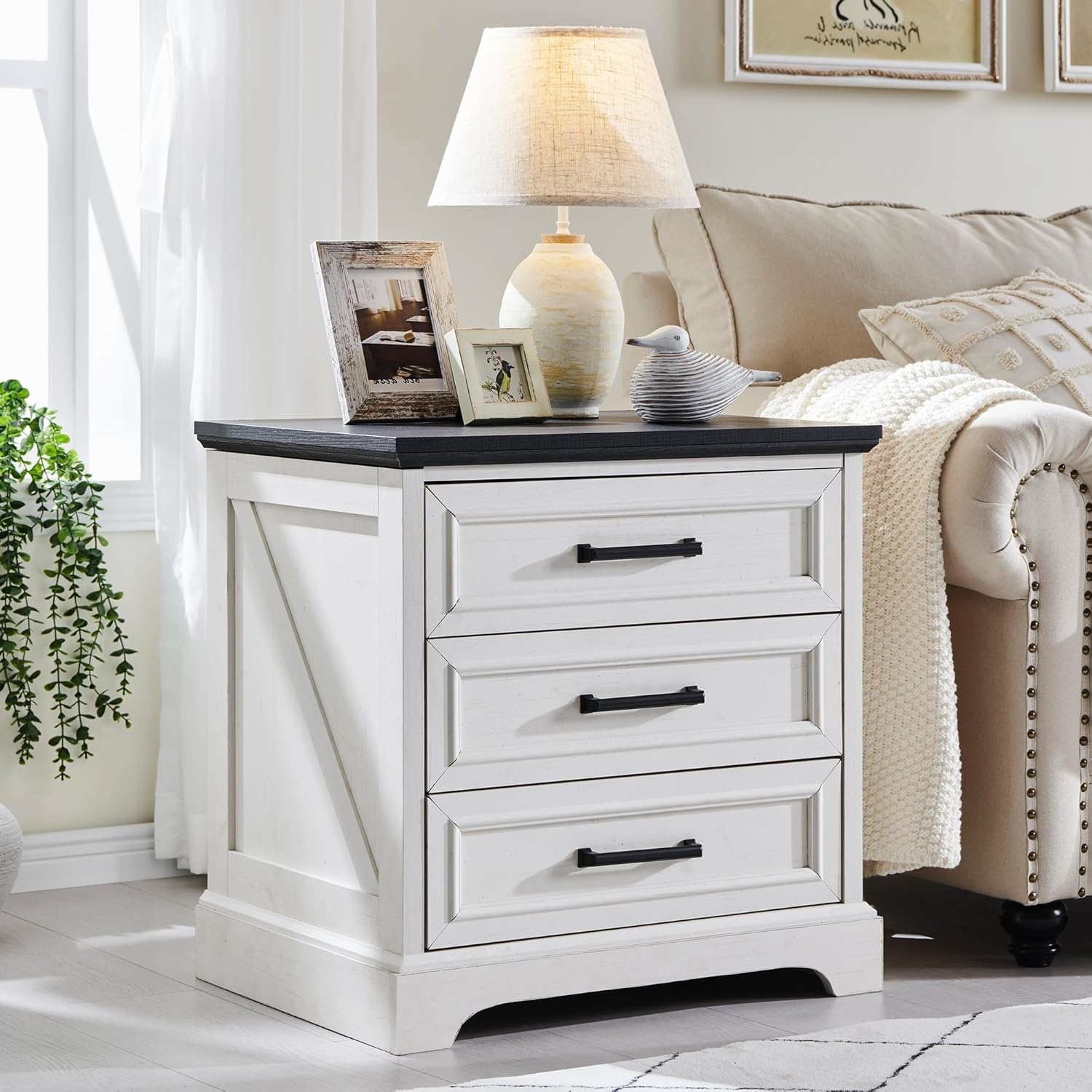 White Wood Nightstand - image-15