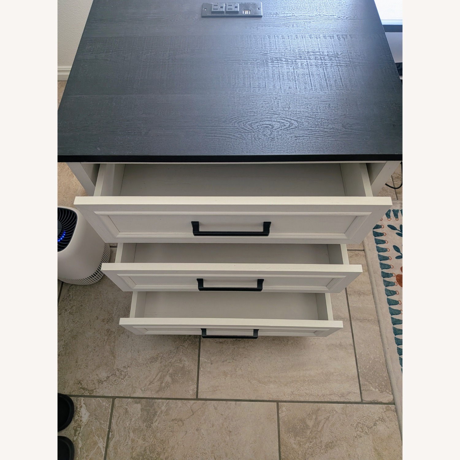 White Wood Nightstand - image-9