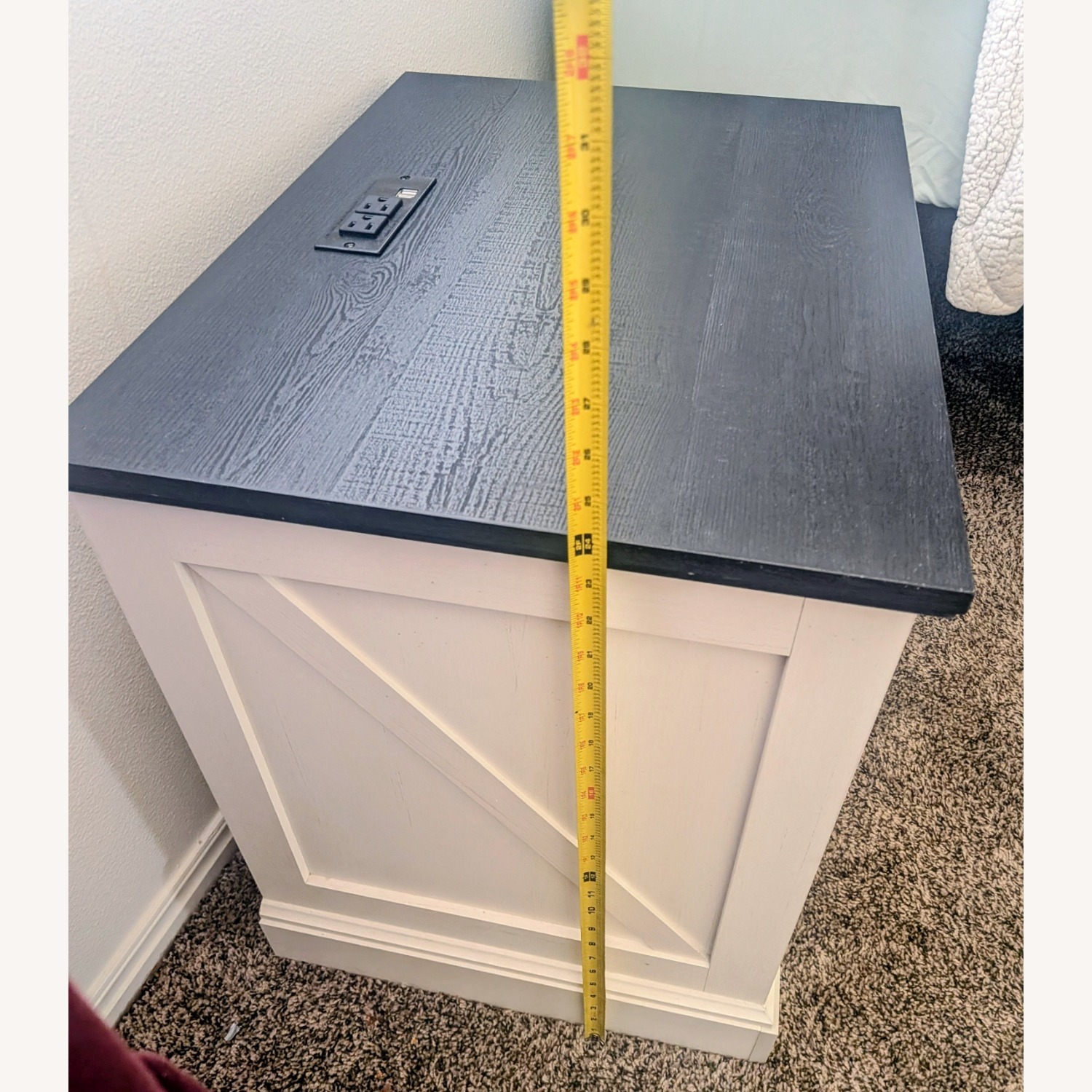 White Wood Nightstand - image-14