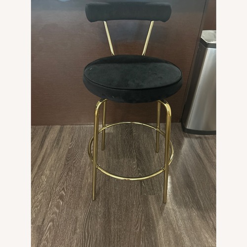 Used LumiSource Rhonda Glam Black Fabric Stools for sale on AptDeco