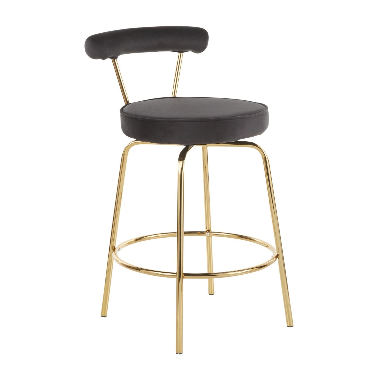 LumiSource Rhonda Glam Black Fabric Stools - image-7