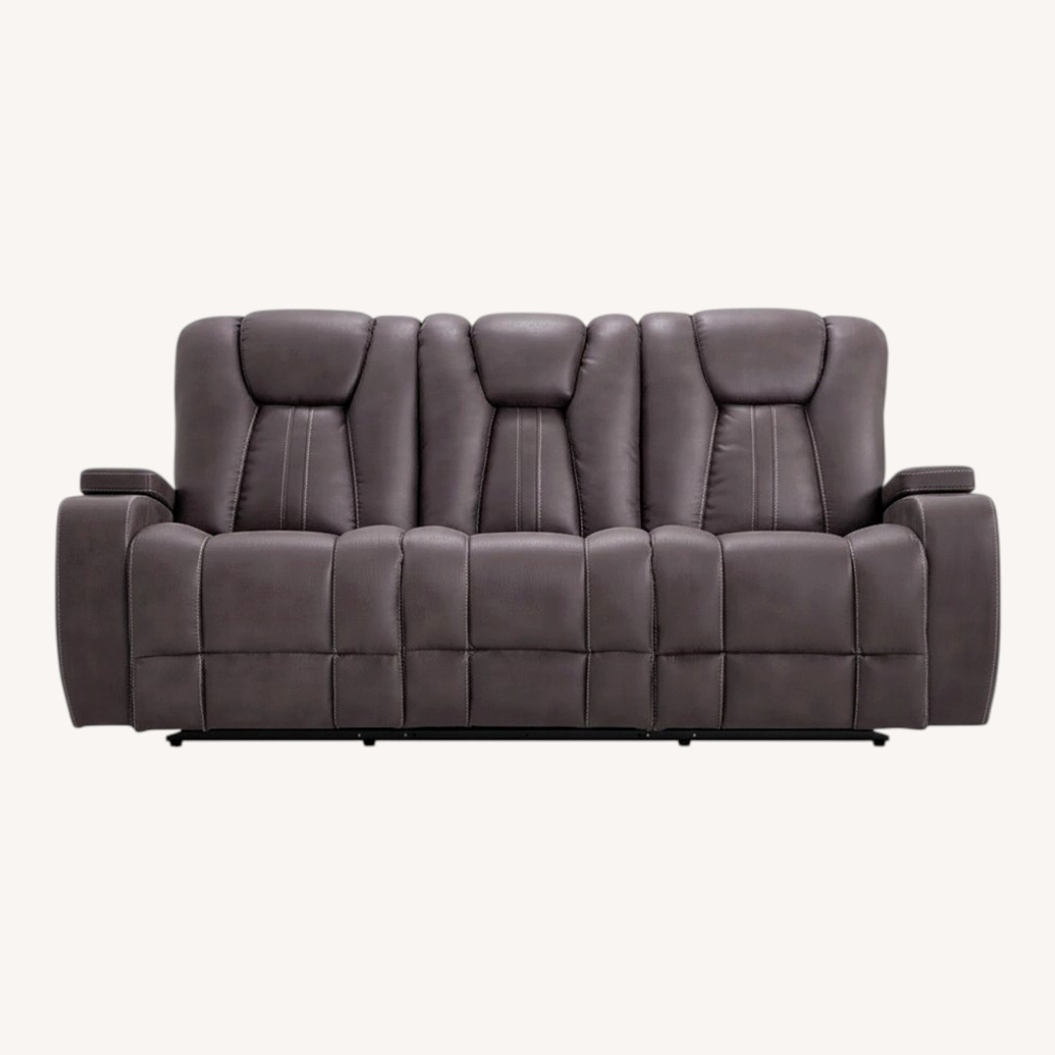 Bob's Discount Furniture Viking Dark Gray 3-Seater Sofa (Power Recliner) - image-0
